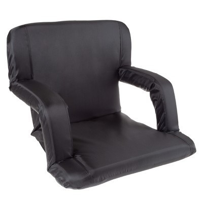 Hastings Home Stadium Seat Cushion With Back Support, 6 Reclining Positions, and Armrests - 20.5", Black | Target