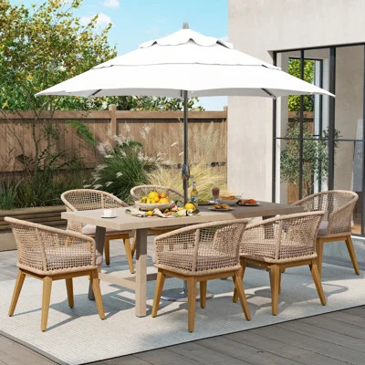 Rectangular Outdoor Dining Set With Cushions | Wayfair North America