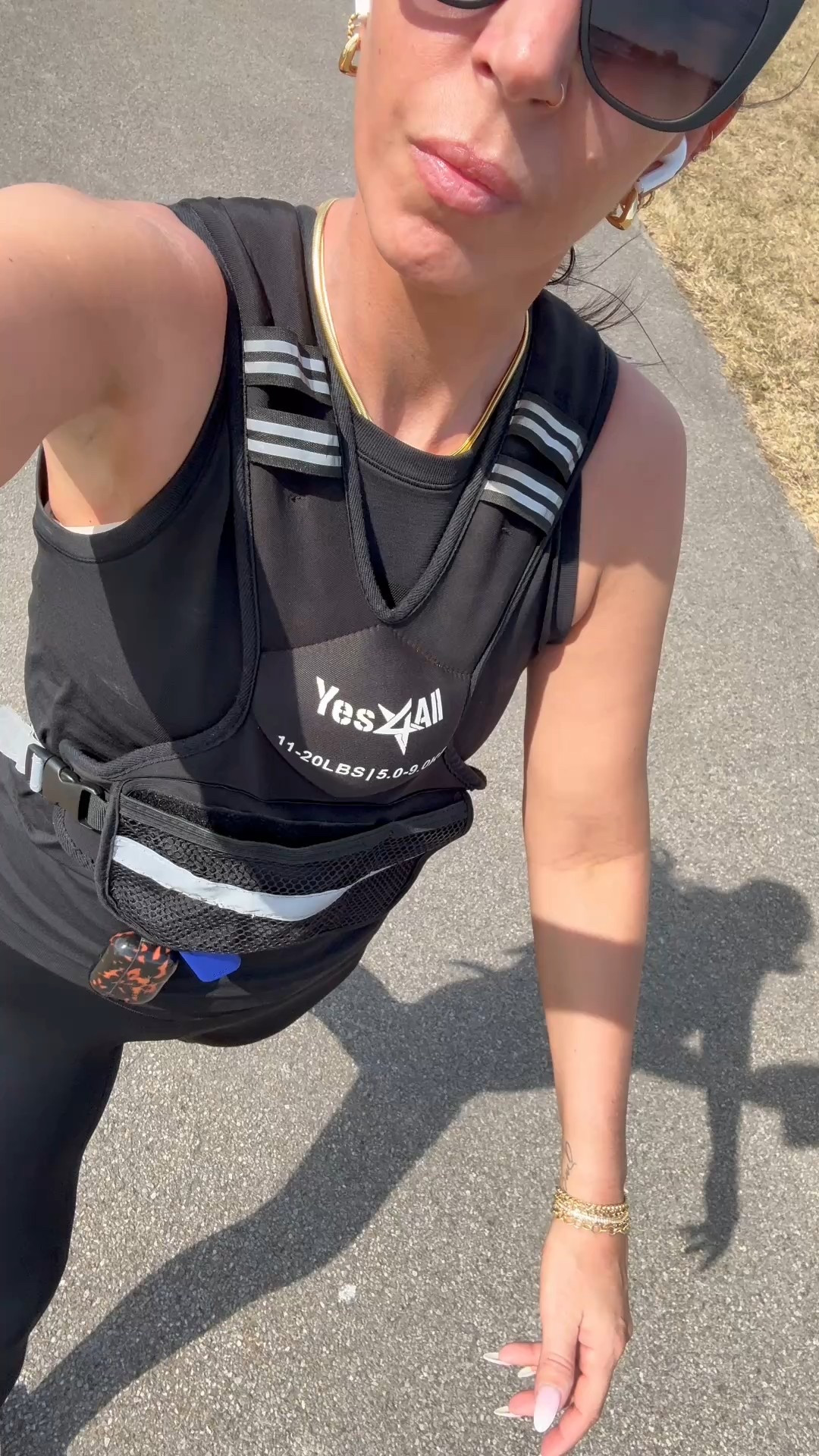 I am wearing the 11-22lb vest as a more advanced walker. 
Leggings- small 
HOKA- 100% recommend for walking. 

#LTKFindsUnder50 #LTKU #LTKActive