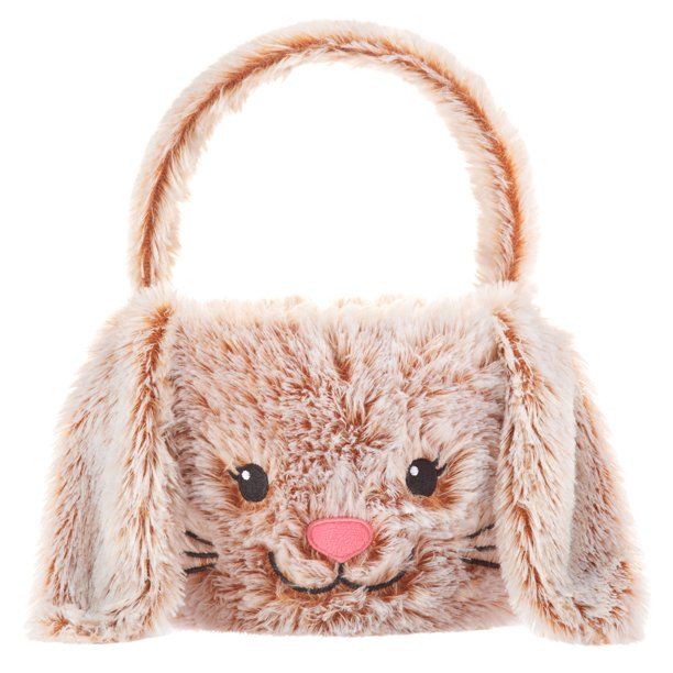 Way To Celebrate Easter Fluffy Bunny Basket, Brown | Walmart (US)