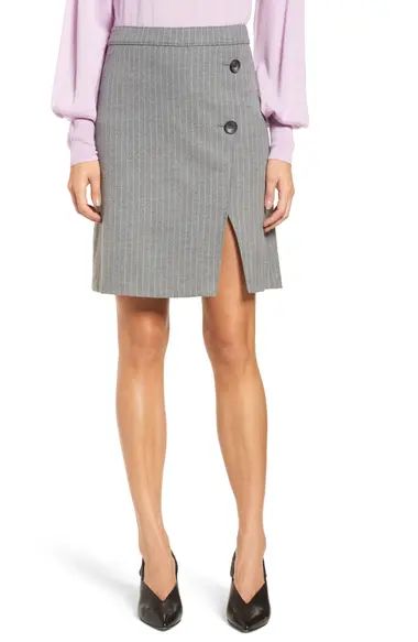 Button Detail Stripe Miniskirt | Nordstrom