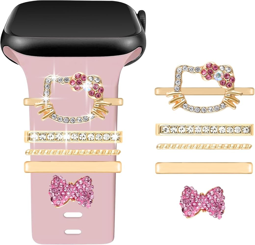 Watch Band Charms Set - Decorative Rings and Clasps with Shining Stones, Compatible with iWatch S... | Amazon (US)
