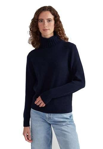 Style Republic Women's 100% Cashmere Turtleneck Sweater, Regular Fit, Stylish Premium Knit Jumper for Autumn Winter, Navy Blue, Size XS | Amazon (US)