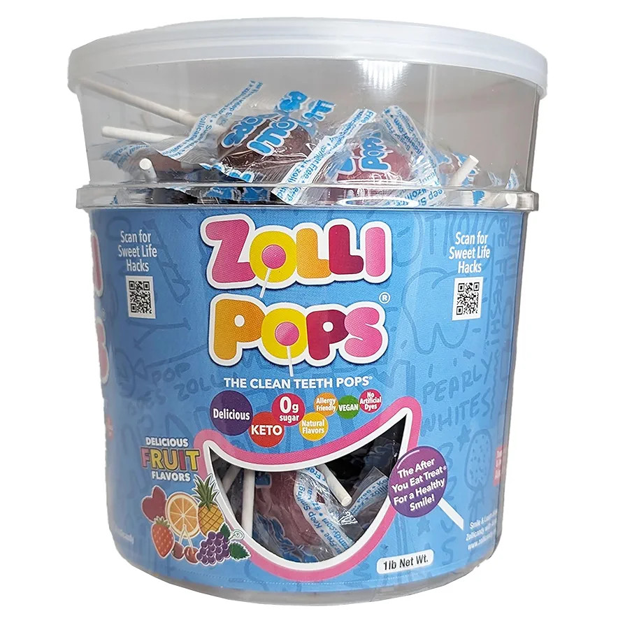Zollipops Clean Teeth Pops Sugar Free Candy with Xylitol, Dye-Free Lollipops - Keto & Diabetic-Fr... | Amazon (US)
