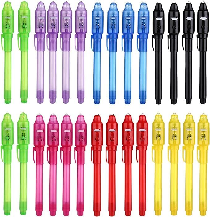 SCStyle Invisible Ink Pen 28Pcs with UV Light Magic Marker for Secret Messages, Writing Informati... | Amazon (US)