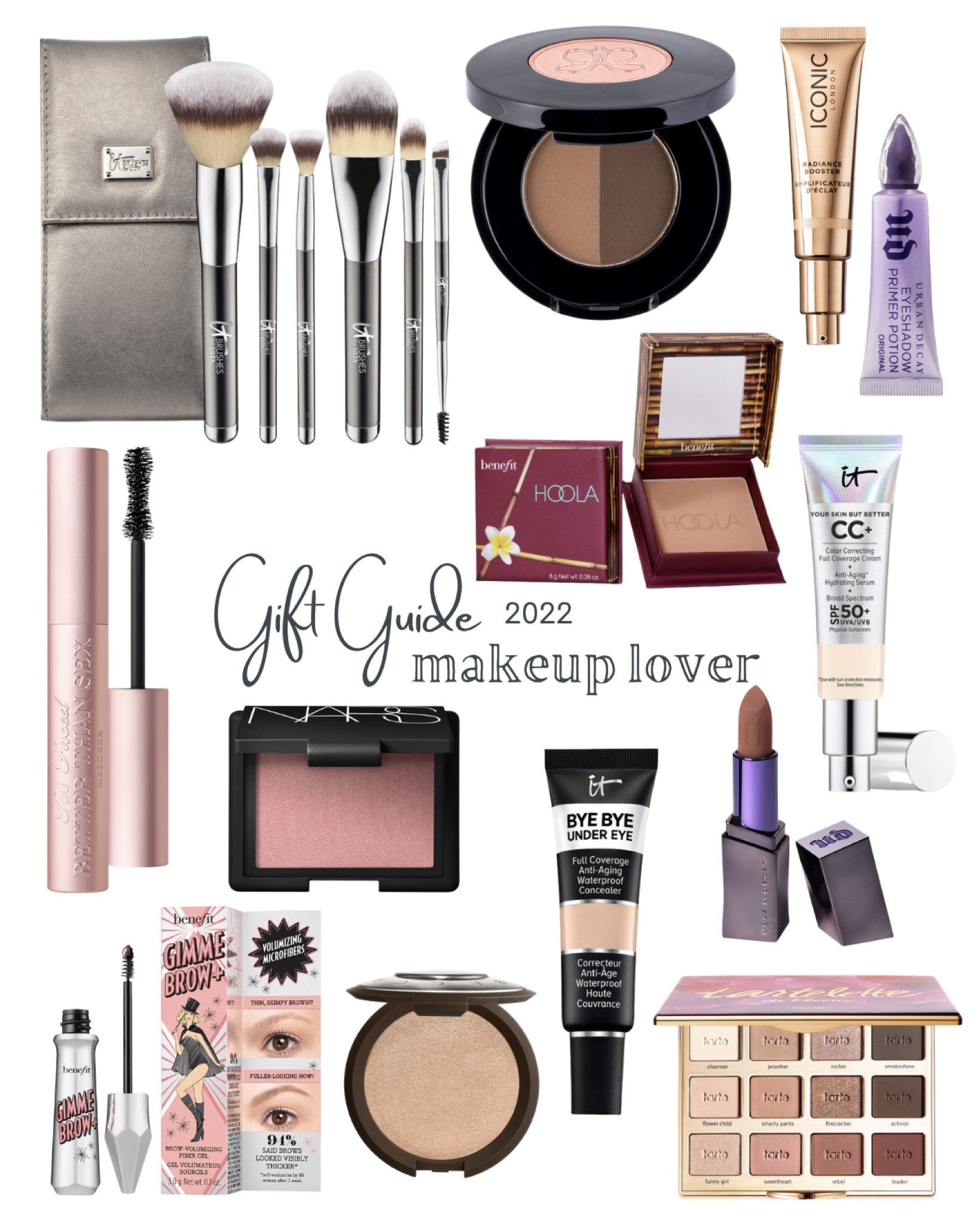 Gift Guides, Makeup, Ulta, Tarte, It Cosmetics, Nars, Benefit. #makeup #giftguides

#LTKSeasonal #LTKHoliday #LTKGiftGuide