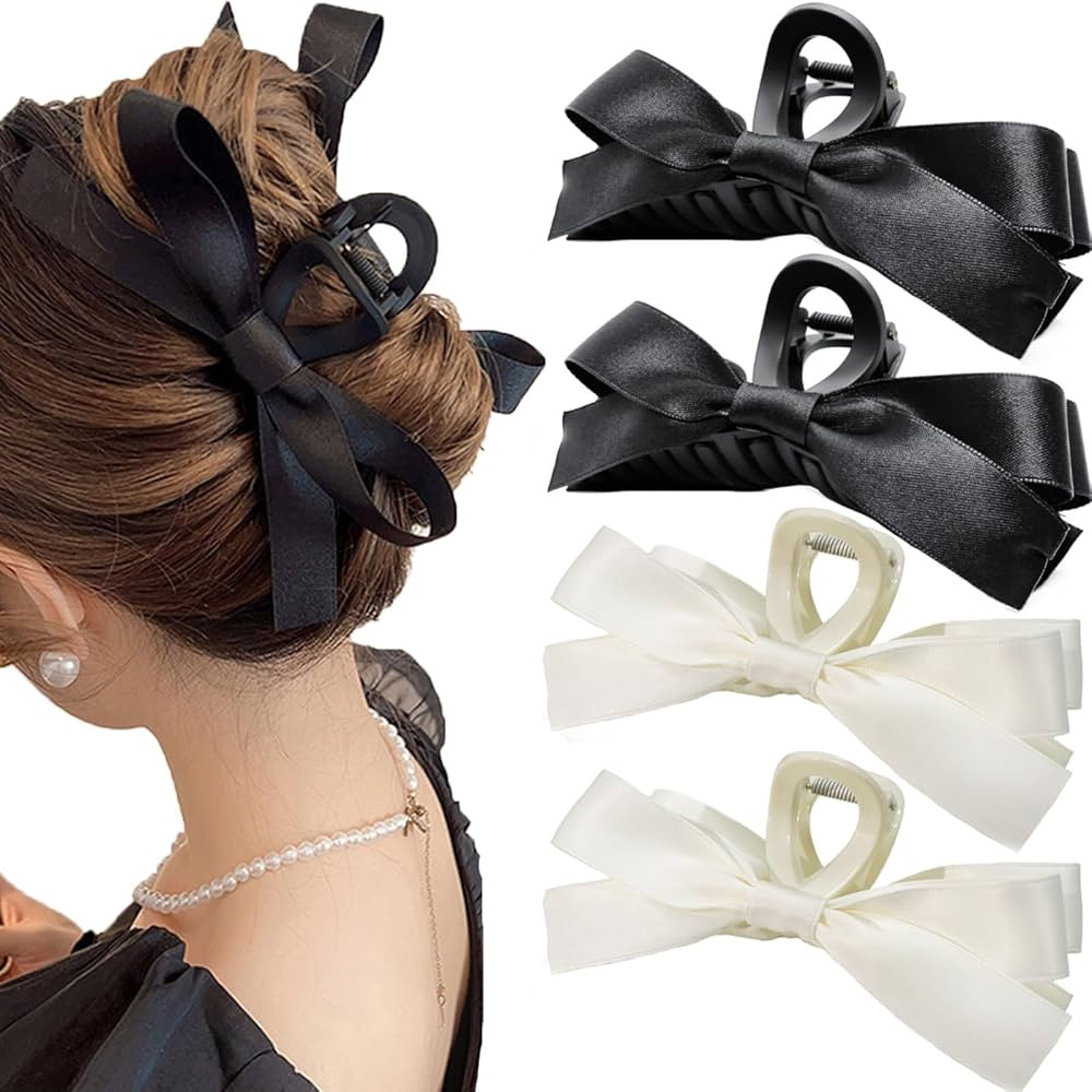Sizobi Women's Hair Accessories: 4PCS Large Bow Claw Clips for Thick, Thin, Long or Curly Ponytai... | Amazon (US)