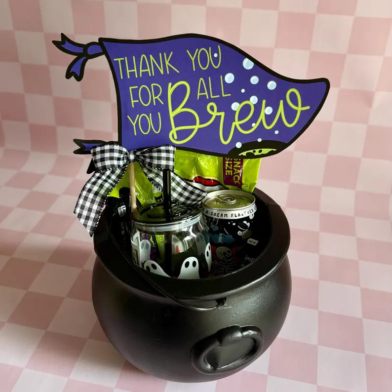 Thank You for All You Brew Printable Pennant | Halloween Teacher Gift Tag | Witch's Brew Gift | C... | Etsy (US)