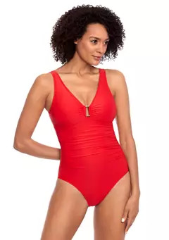 Lauren Ralph Lauren Ring Over the Shoulder One Piece Swimsuit | Belk