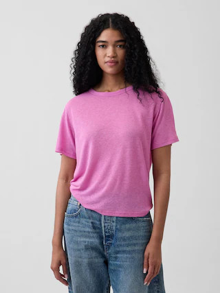 Linen-Blend Relaxed T-Shirt | Gap (US)