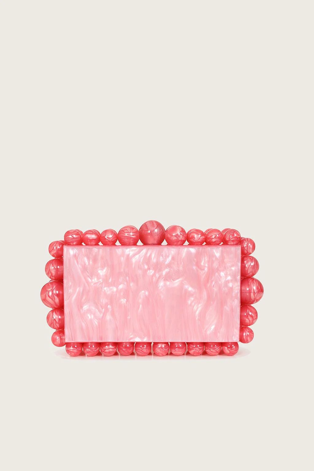 TIA Marbled Faux Pearl Box Clutch Bag in Pink | Lavish Alice Retail Ltd