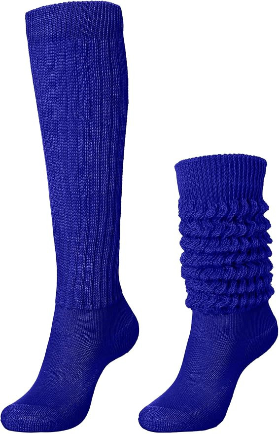 Slouch Slouchy Socks Pack Knee High Scrunch 80s 90s Stacked Boot Socks | Amazon (US)