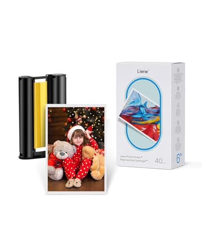 Liene 4x6'' Photo Printer Paper & Cartridge, Cartridge Refill & Photo Paper- 40 Pack for DHP512/DHP513 | Amazon (US)