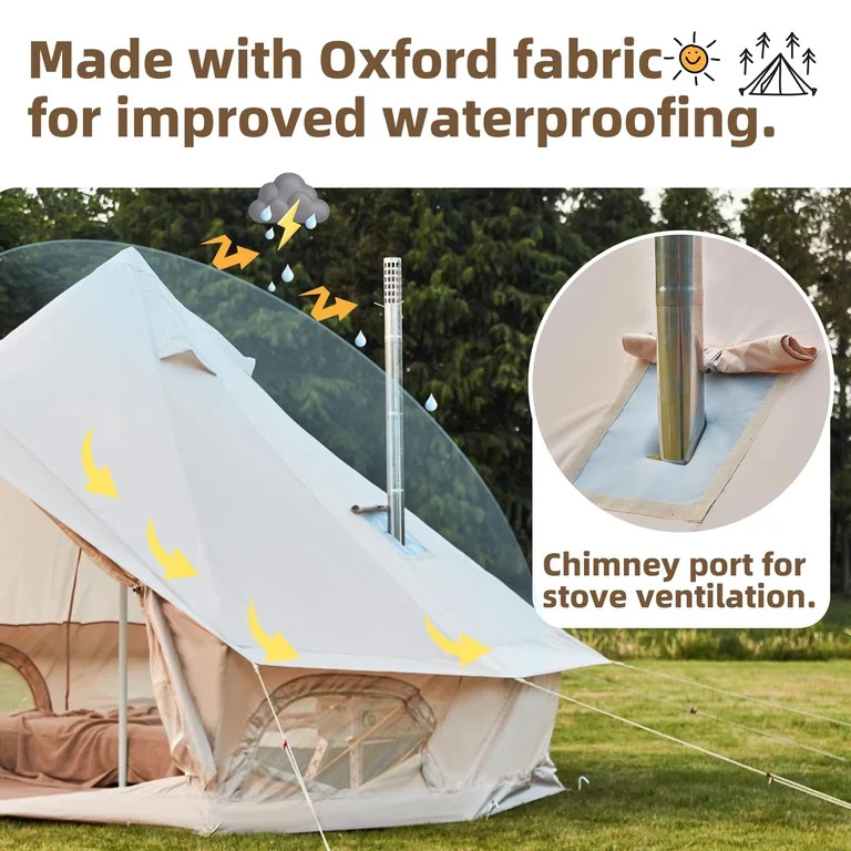 Erinnyees Yurt Tent for All Year Around,Waterproof Bell Tent with Stove Jack,Fits 6-8 Person,4 m/... | Walmart (US)