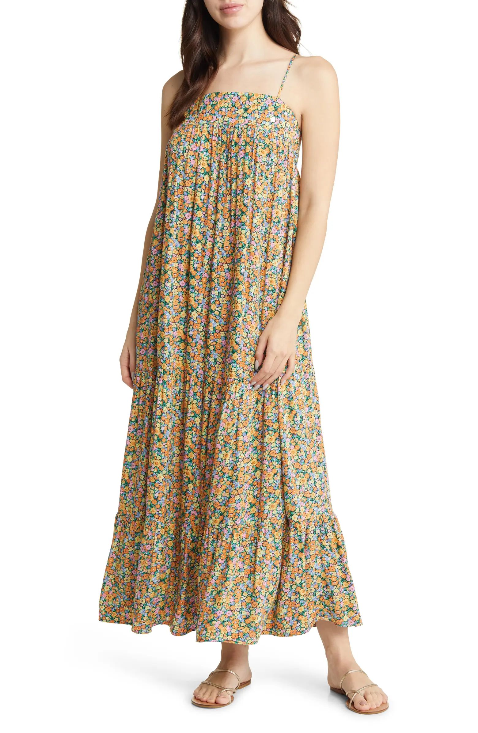 Afterglow Ditsy Floral Tiered Maxi Sundress | Nordstrom