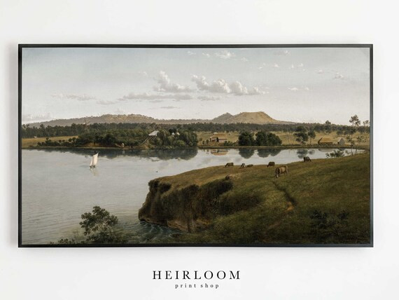 Samsung Frame TV Art  Lake Painting  Vintage  DIGITAL Art  | Etsy | Etsy (US)