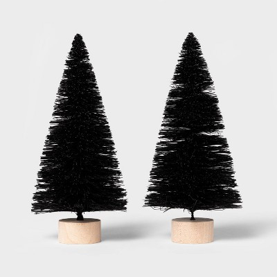 2pk Bottle Brush Tree Black Halloween Decorative Sculpture - Hyde & EEK! Boutique™ | Target