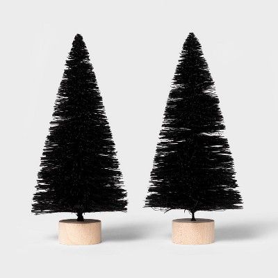 2pk Bottle Brush Tree Black Halloween Decorative Sculpture - Hyde &#38; EEK! Boutique&#8482; | Target