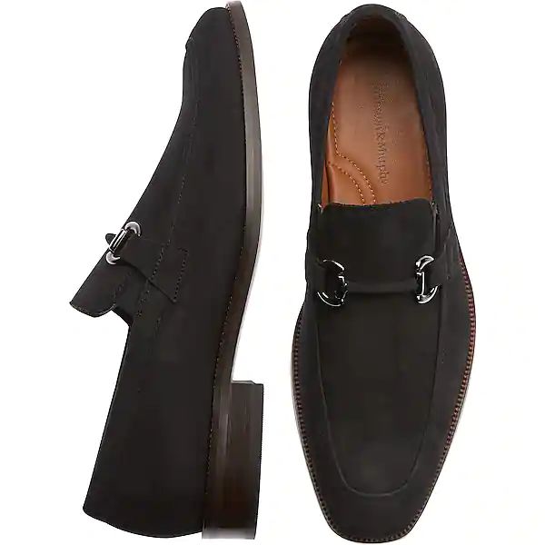 Johnston & Murphy Men's Everett Black Suede Loafers - Size: 11 D-Width | The Men's Wearhouse