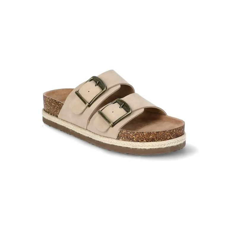 Time and Tru Women's Platform Footbed Slide Sandals | Walmart (US)