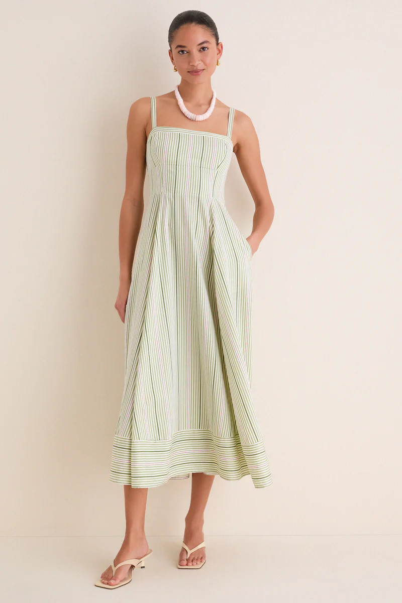 Green Jacquard Stripe Margot Dress | Tuckernuck (US)