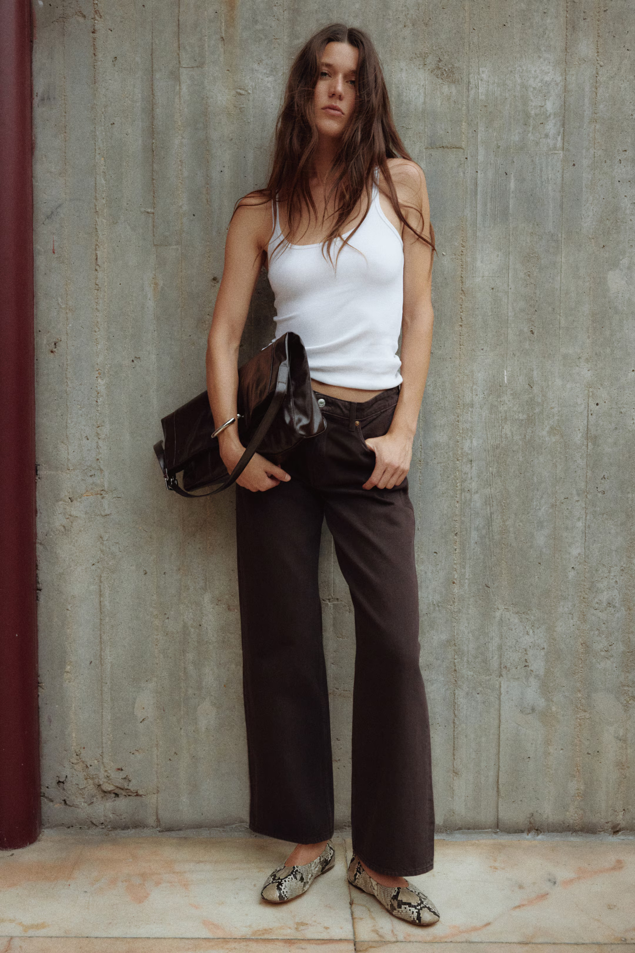 Wide Regular Jeans - Dark brown - Ladies | H&M GB | H&M (UK, MY, IN, SG, PH, TW, HK)