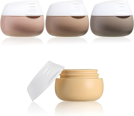 Travel Containers for Toiletries, Gemice Silicone Cream Jars, TSA Approved Travel Size Containers... | Amazon (US)