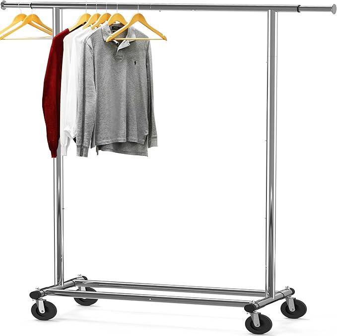 Simple Houseware Heavy Duty Clothing Garment Rack, Holds Up to 150 lbs, 42 to 67 Inches Extendabl... | Amazon (US)
