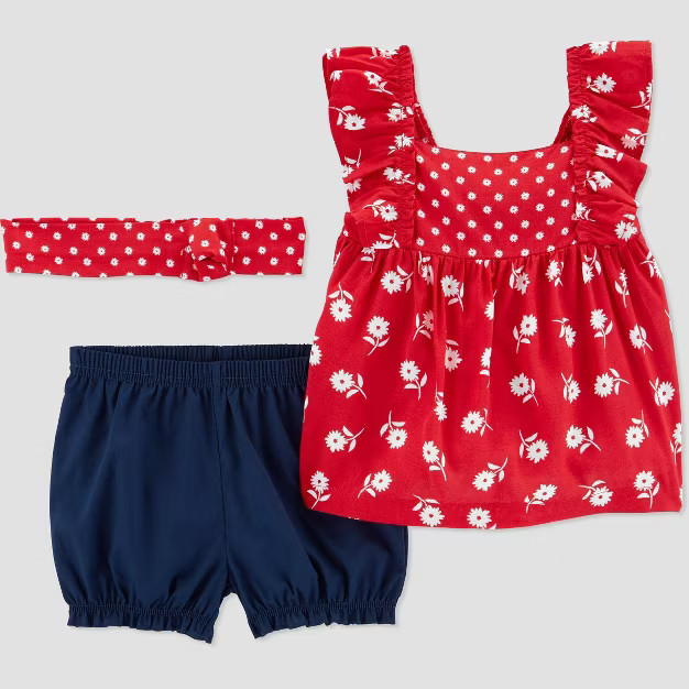 Baby Girls' 2pc Floral Chambray Top & Bottom Set with Headband - Just One You® made by carter's ... | Target