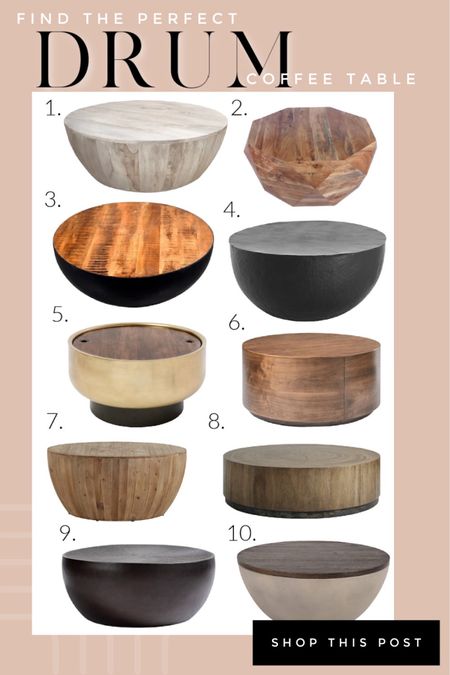 Drum coffee table ideas |  round coffee tables  rustic decor  

#LTKhome