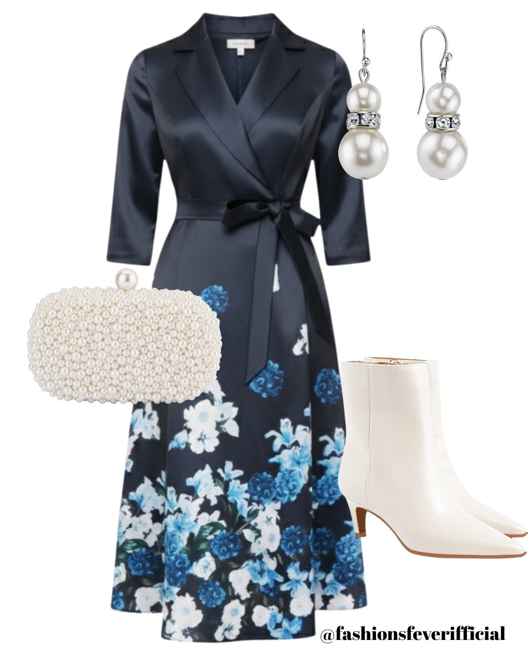 Holiday Outfit - NYE 2025! Celebrate New Year’s Eve with this navy floral dress. To balance the look perfectly, I’ve added a pearl clutch and white pointed-toe boots. This look is apt for New Year’s parties, dinners, etc., that require glitz and glam party outfits. 

#LTKNye #LTKFashion #LTKStyletip

#LTKSeasonal #LTKHoliday
