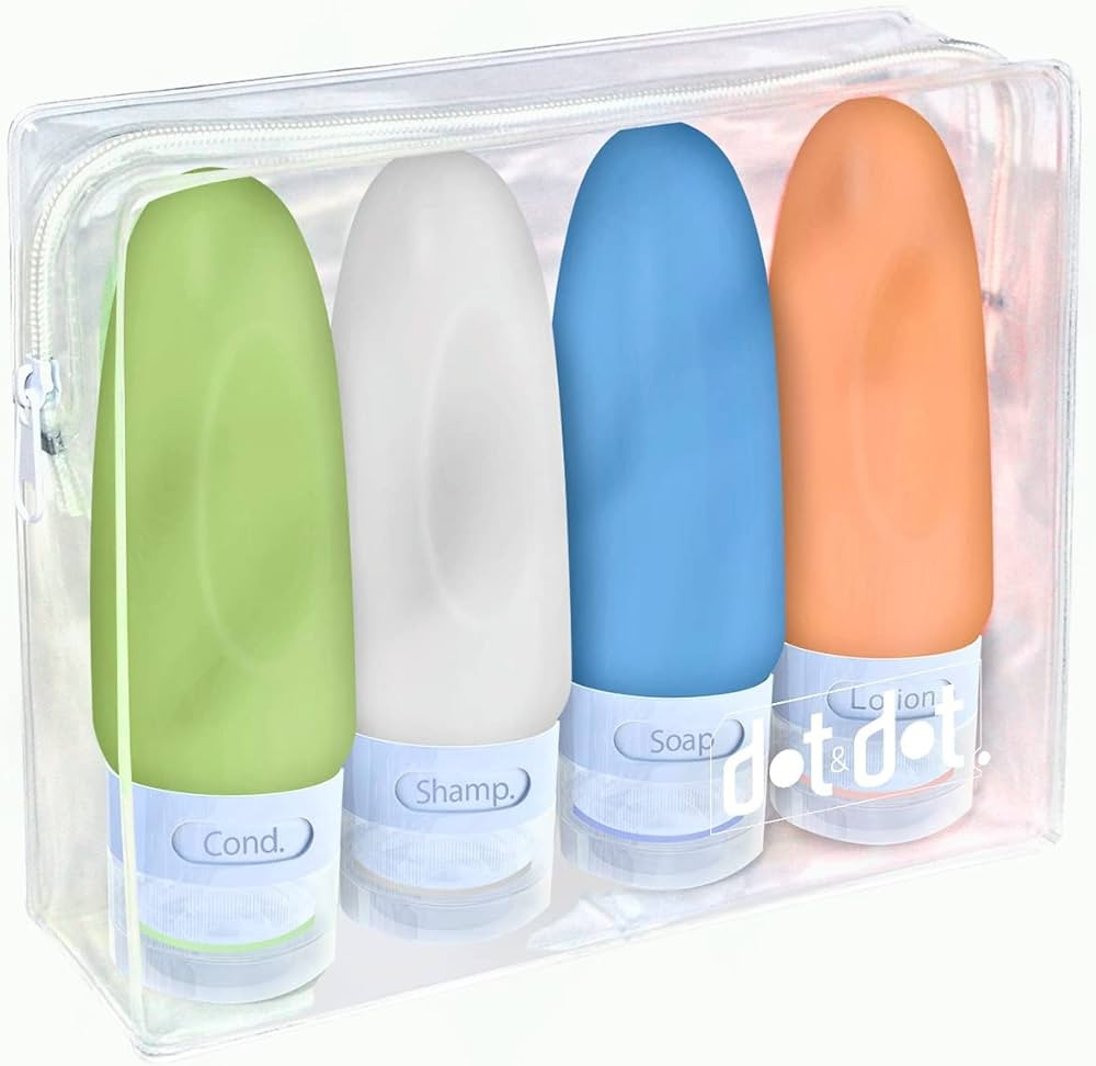 Dot&Dot Leak Proof Travel Bottles for Toiletries - 4 Pack Silicone Travel Toiletry Bottles - Trav... | Amazon (US)