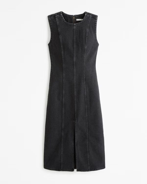 Shell Denim Midi Dress | Abercrombie & Fitch (US)