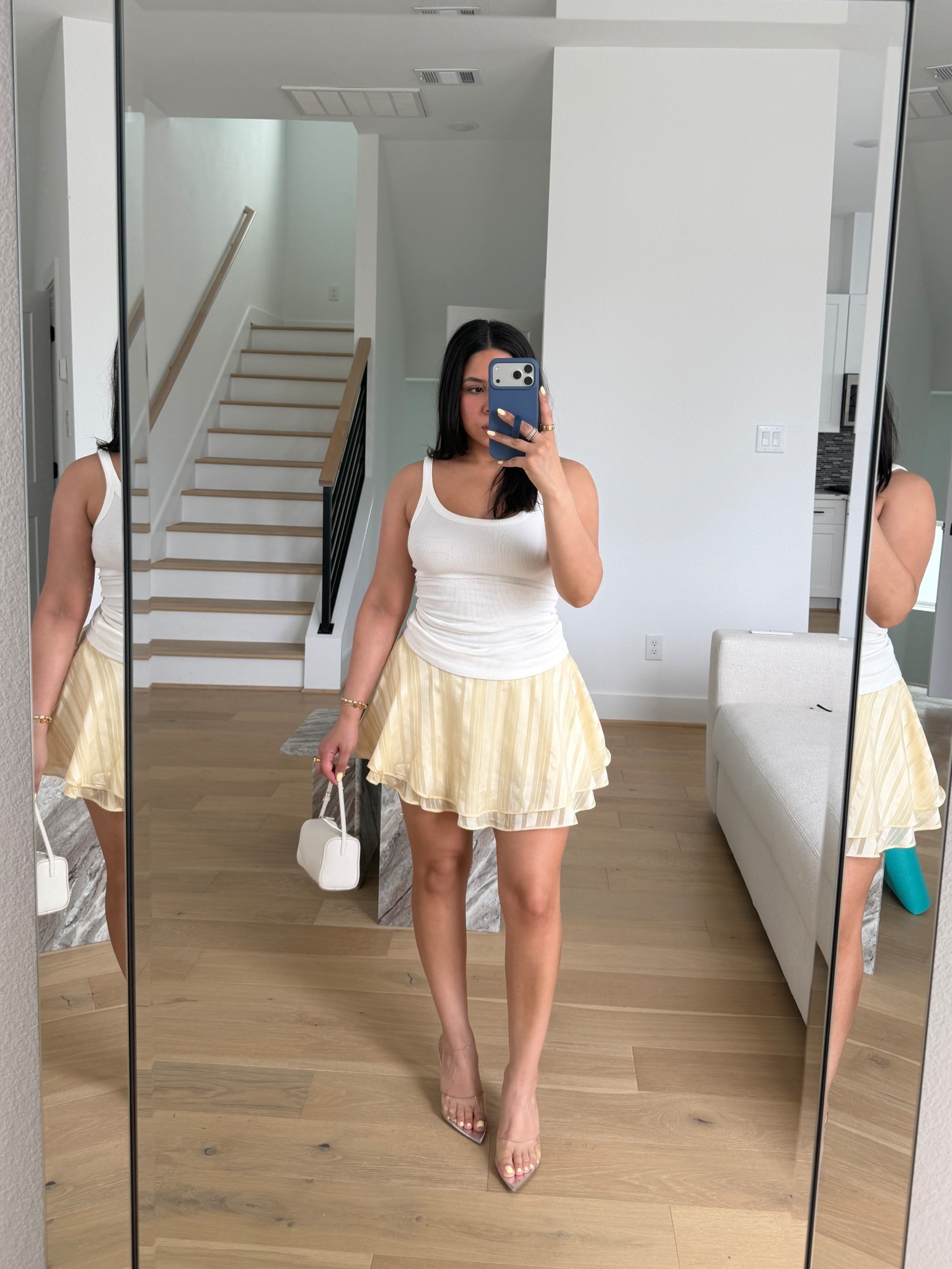 Tank: small
Skort: 6 
Heels: 7 
Mini white bag

#LTKSeasonal #LTKgrwm #LTKootd