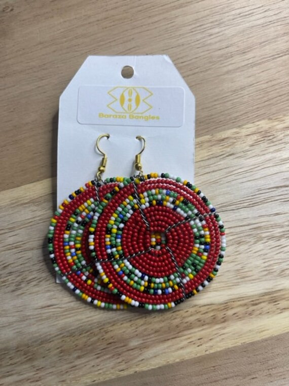 Kenyan Beaded Earrings - Etsy | Etsy (US)