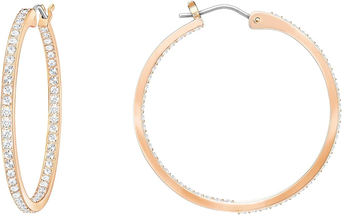 Swarovski Sommerset hoop earrings, clear, Rose gold-tone finish | Amazon (US)