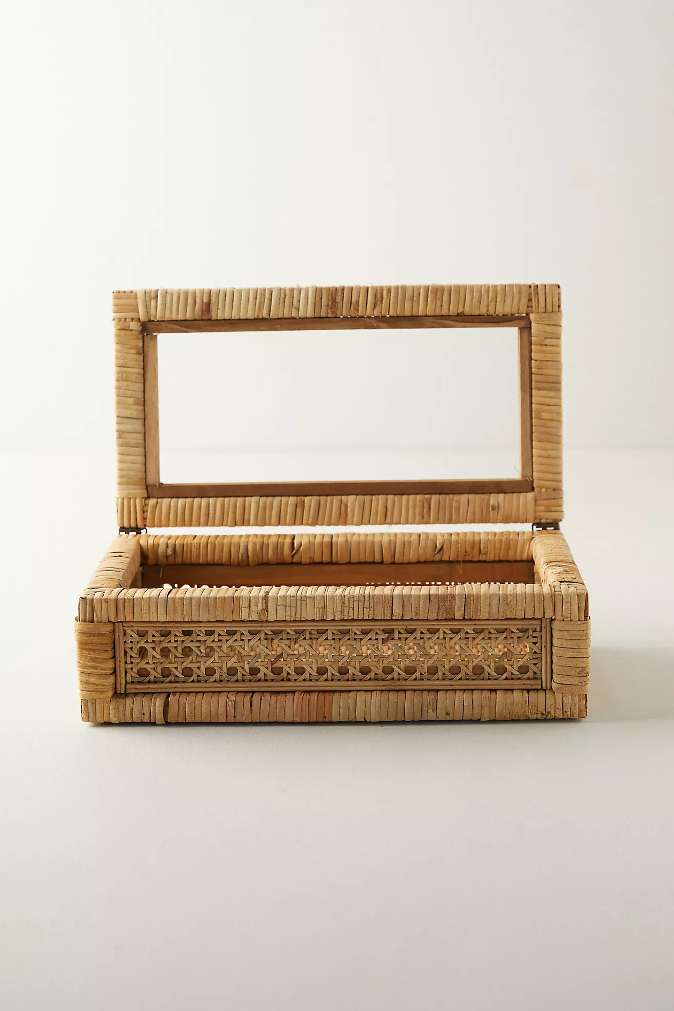 Rattan Box with Glass Lid | Anthropologie (US)
