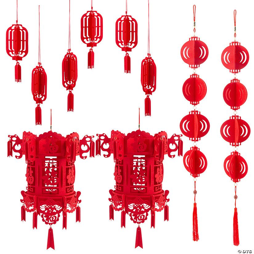 Chinese Lantern Decorating Kit - 10 Pc. | Oriental Trading Company