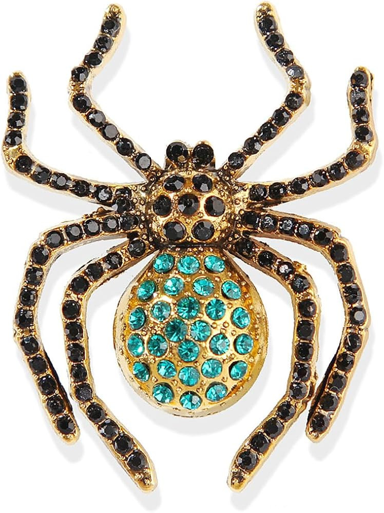 Spider Brooch Pins for Women Gothic Rhinestone Spider Pin Insect Brooch Halloween Cosplay Party V... | Amazon (US)