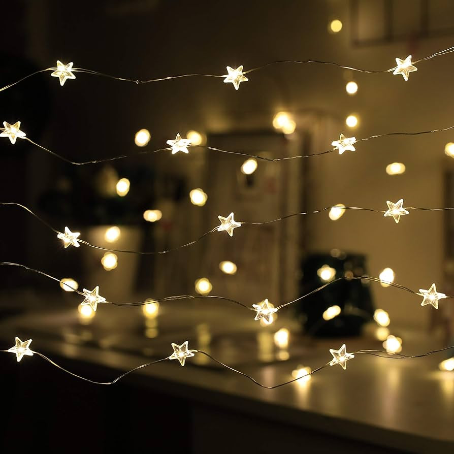Twinkle Star String Lights 40 LED Spring Garden Decorative Indoor Outdoor Fairy Light USB & Batte... | Amazon (US)