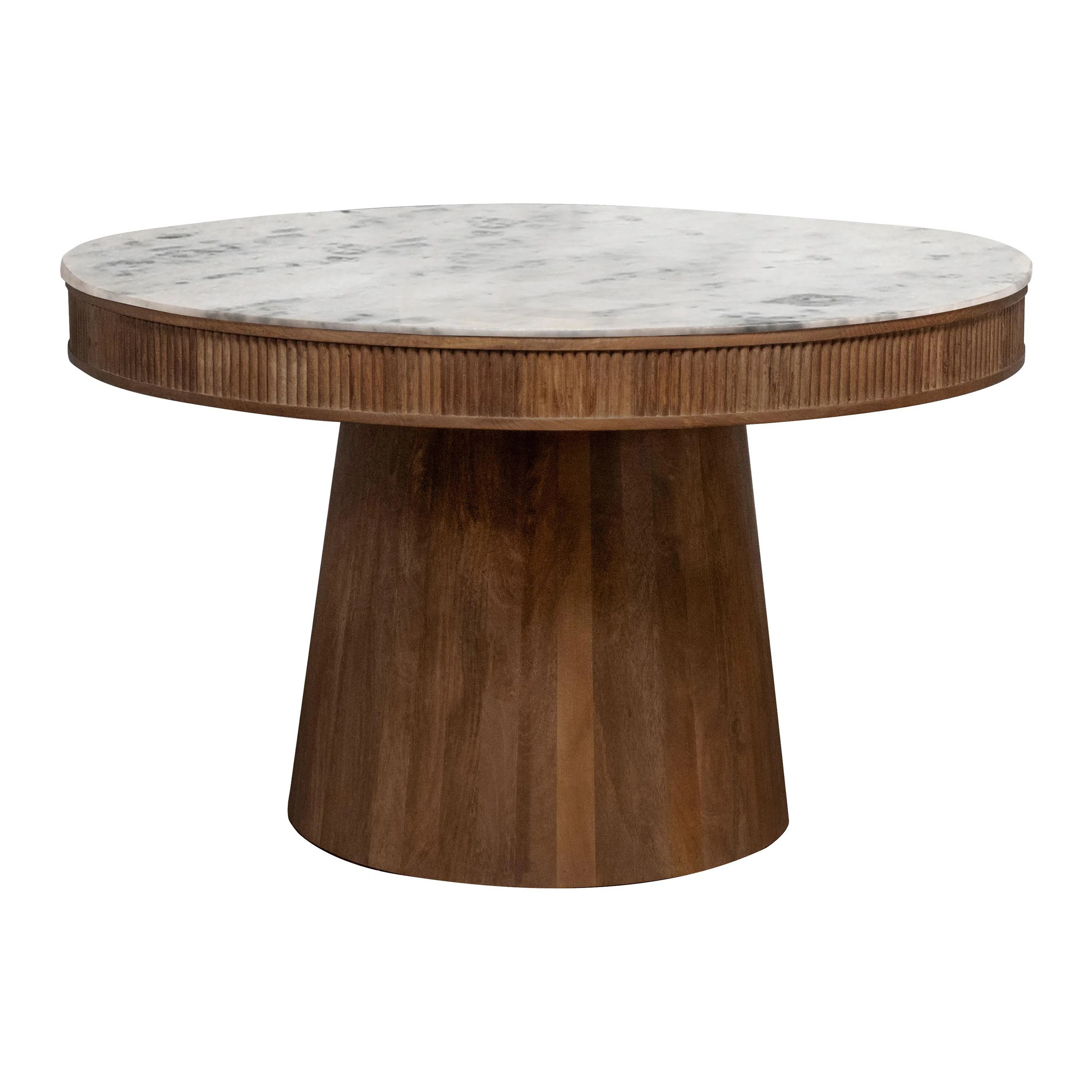 Round 46-inch Marble Top Wood Dining Table Natural | Wayfair North America