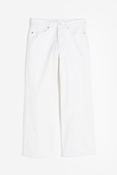 Curvy Fit Wide Regular Jeans - White - Ladies | H&M US | H&M (US + CA)