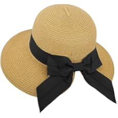 FURTALK Womens Beach Sun Straw Hat UV UPF50 Travel Foldable Brim Summer UV Hat (Aa-Mixed Beige, Medi | Amazon (US)
