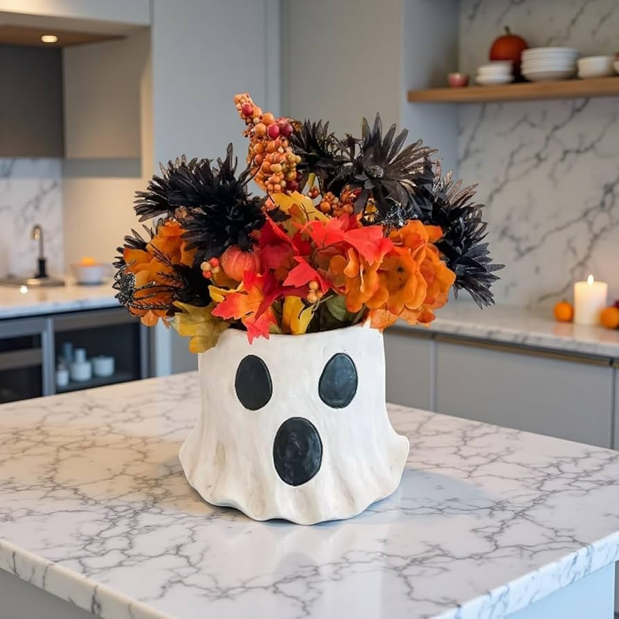 Halloween Ghost Planter,Ghost Bucket, Ghost Vase,Halloween Ghost Planter for Home Decor,Display S... | Amazon (US)
