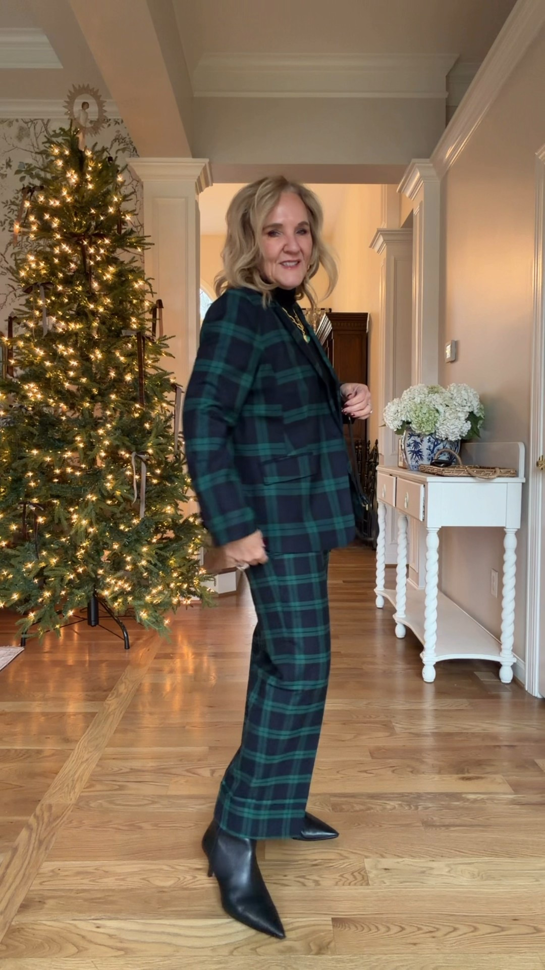 @talbots black watch plaid the blazer plaid is larger than the pants and I love it 
Blazer 10 petite 
Pants 8 petite 
Quilted jacket med petite 
Gold turtleneck 1.0
Amazon puffer medium 
Shimmer navy cable sweater medium petite 
Loft evergreen crochet sweater medium 
Stewart plaid blouse medium I’ll link similar too 

#LTKOver40 #LTKHoliday #LTKSaleAlert

#LTKootd #LTKPetite