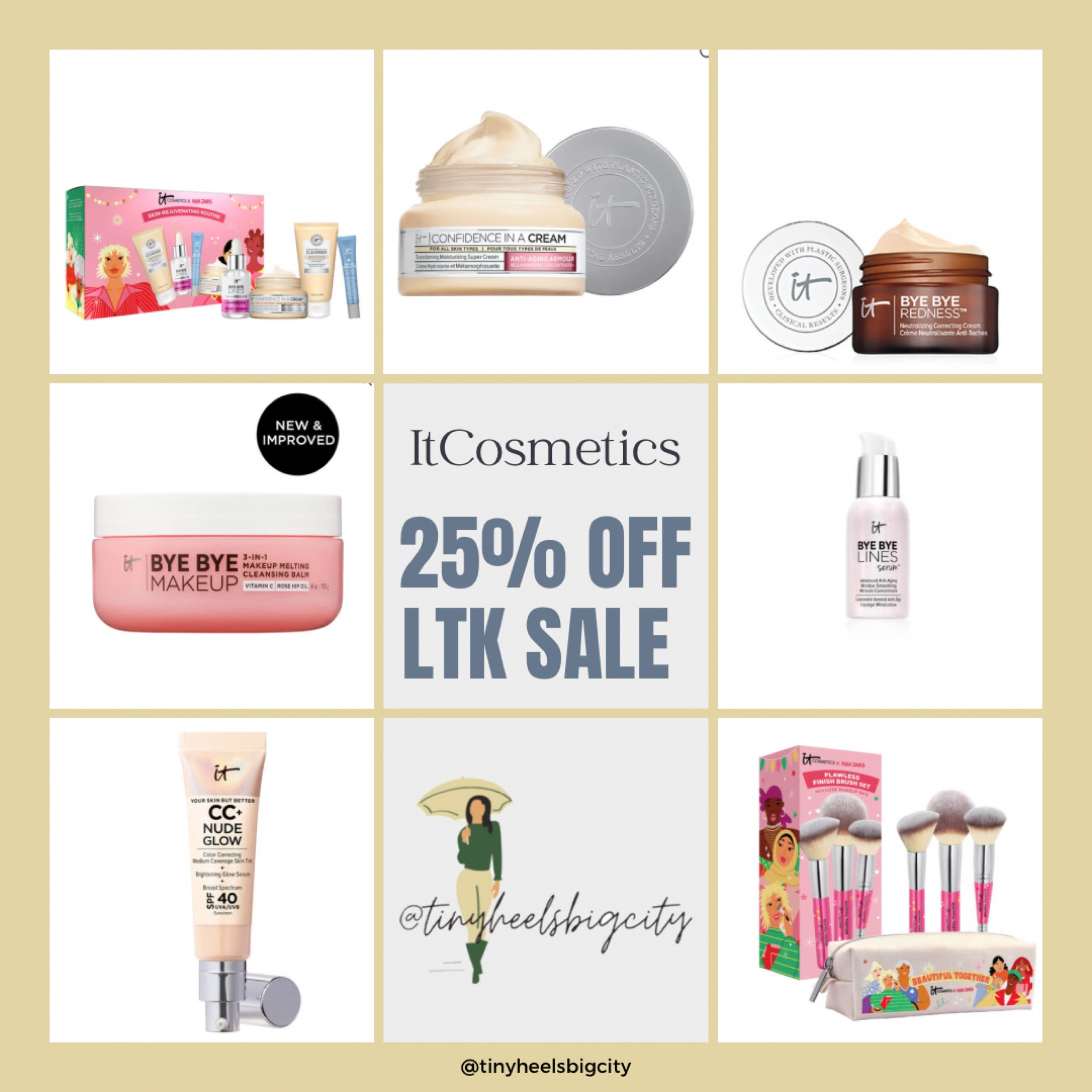 It Cosmetics is having a 25% off SITEWIDE -  Sale ends 3/12 ✨ 

Don’t forget to copy the in app code and paste it during checkout 🌺

#itcosmetics #makeup #beauty #ltksalealert #ltkunder50 #ltkunder100

#LTKSale #LTKFind #LTKbeauty