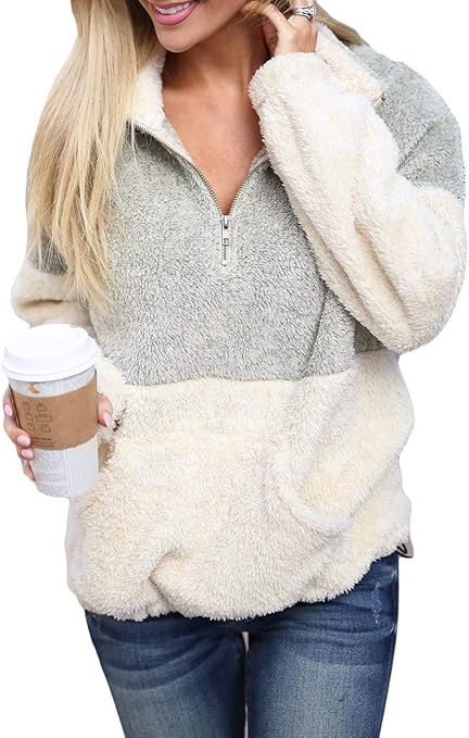 Acelitt Women's Cozy Oversize Fluffy Fleece Sweatshirt Pullover Outwear (18 Color,S-XXL) | Amazon (US)