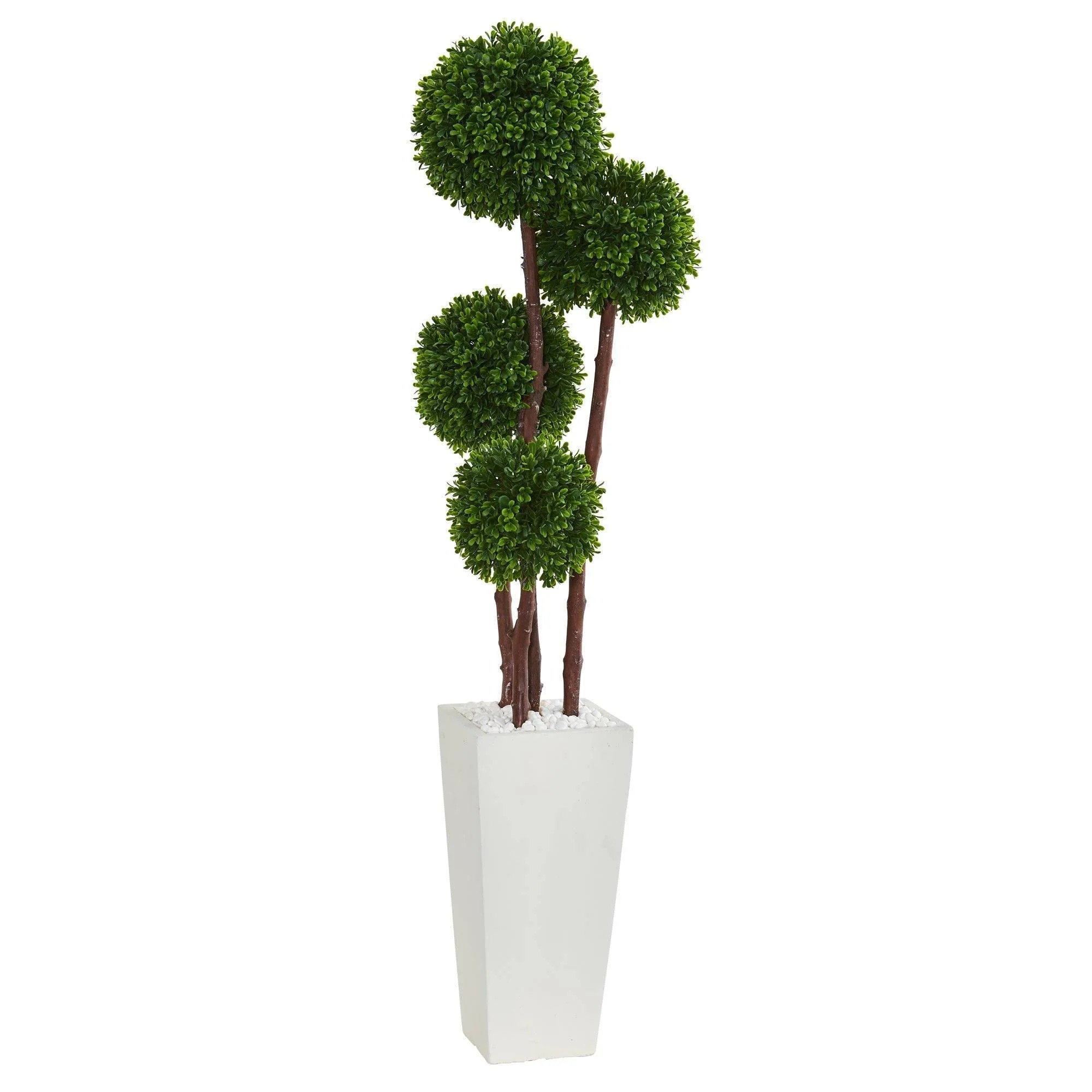 4’ Boxwood Topiary Artificial Tree in Planter (Indoor/Outdoor) | Nearly Natural