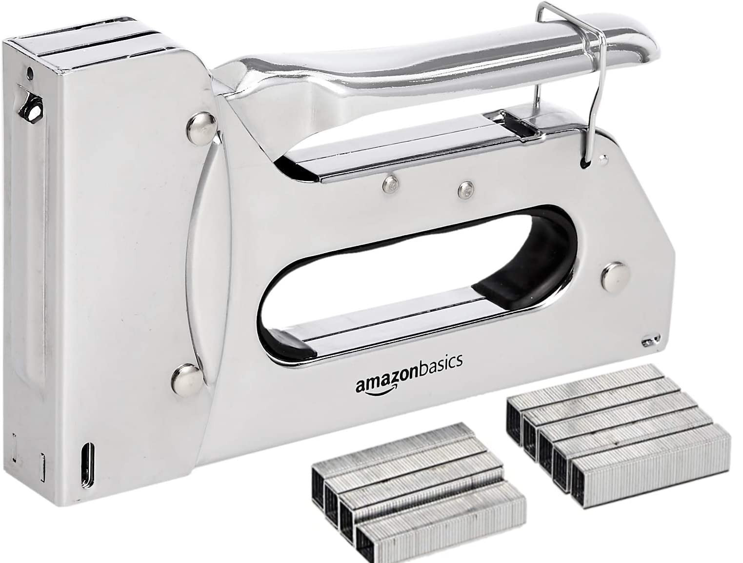 Amazon Basics Manual Staple Gun with 1000 Staples, for Upholstery and Carpentry, silver | Amazon (US)