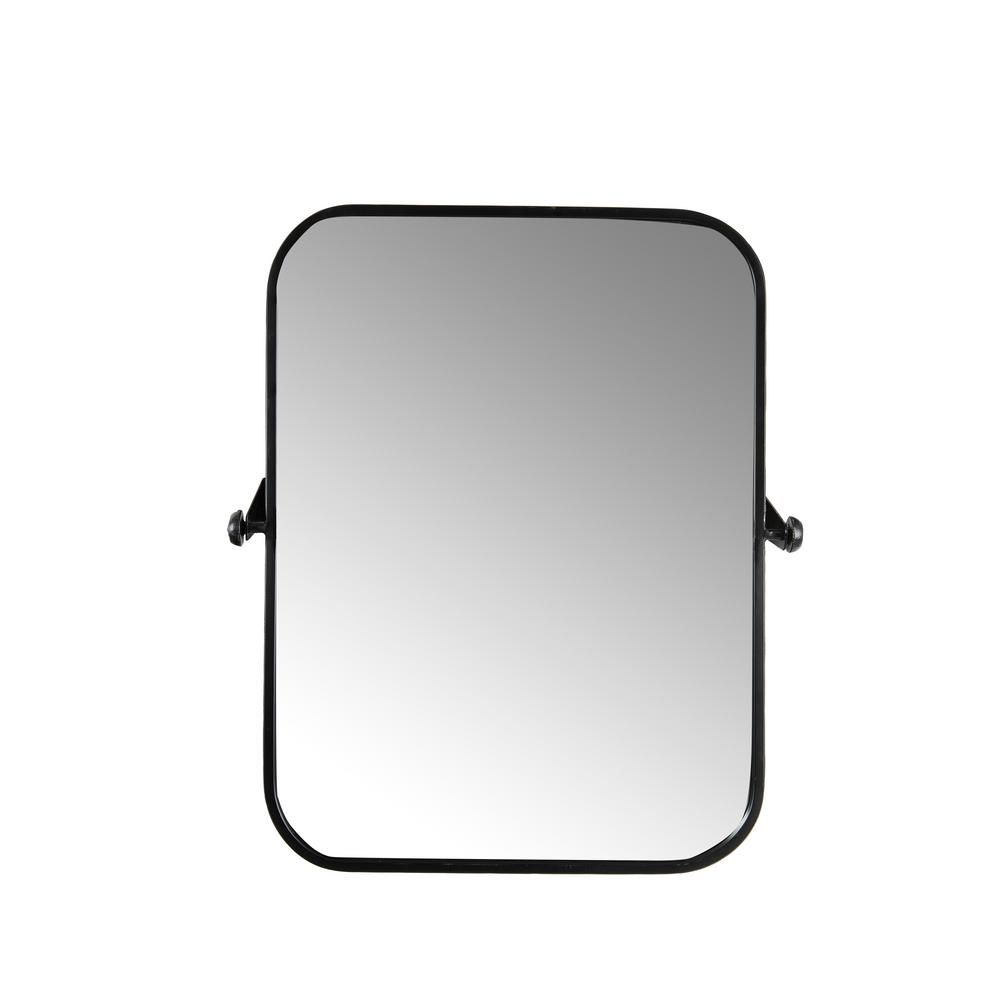 Medium Rectangle Black Tilting Casual Mirror (24 in. H x 20.5 in. W) | The Home Depot